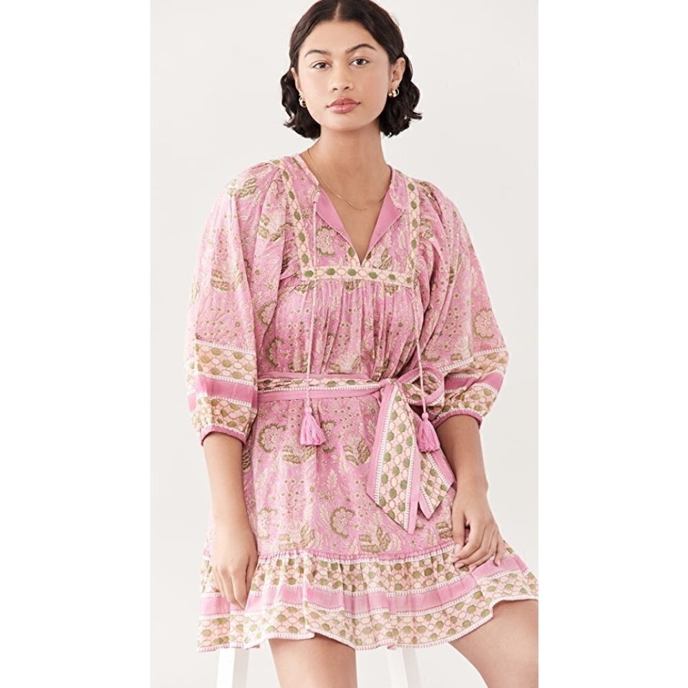 💕CLEOBELLA💕 Magdalena Mini Dress ~ Pink Wildflower Block Print Medium M NWT